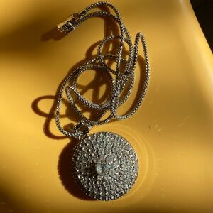 Elegant Silver Crystal rhinestone set necklace, ring, earrings